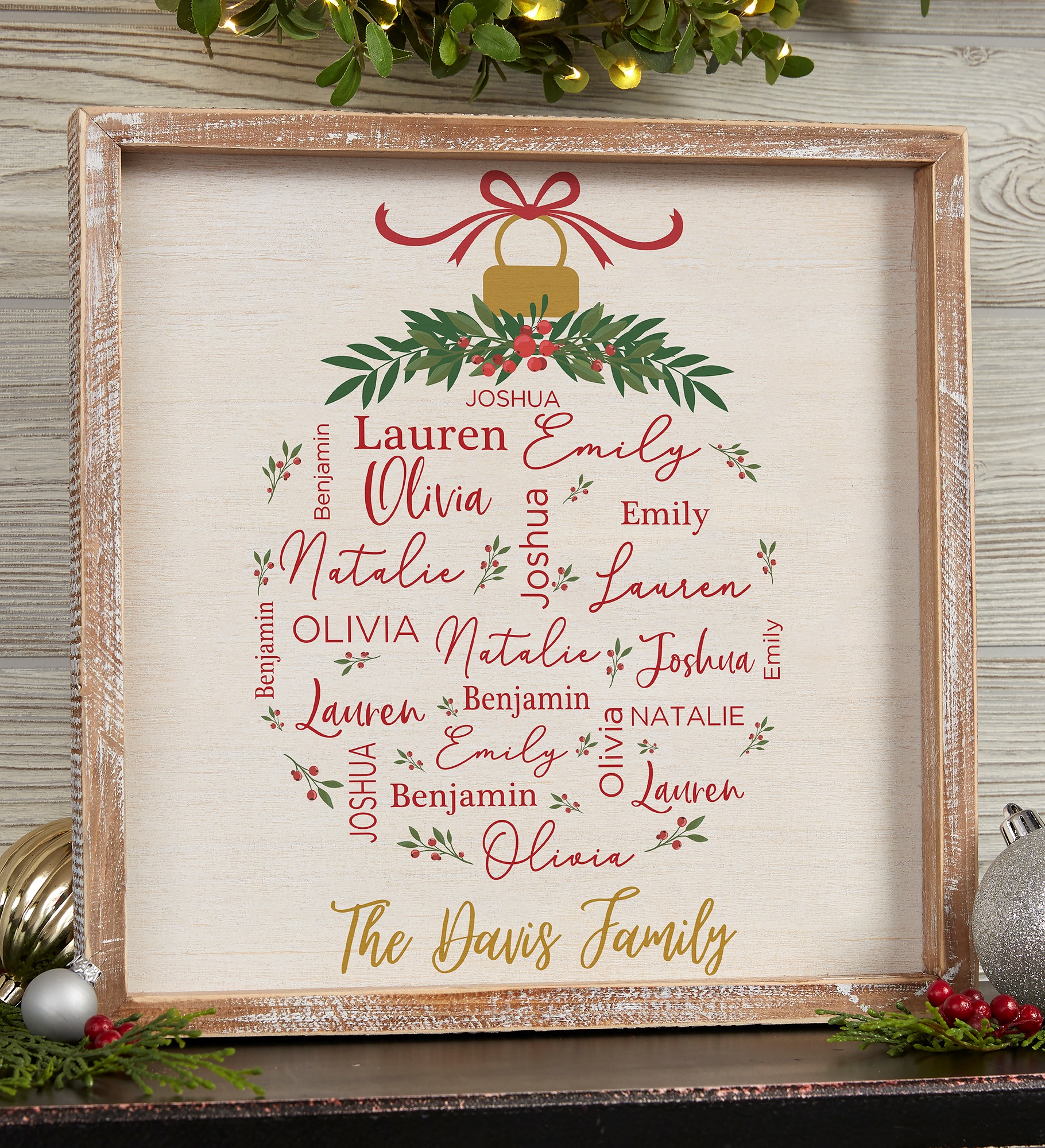 Merry Family Personalized Frame Wall Art